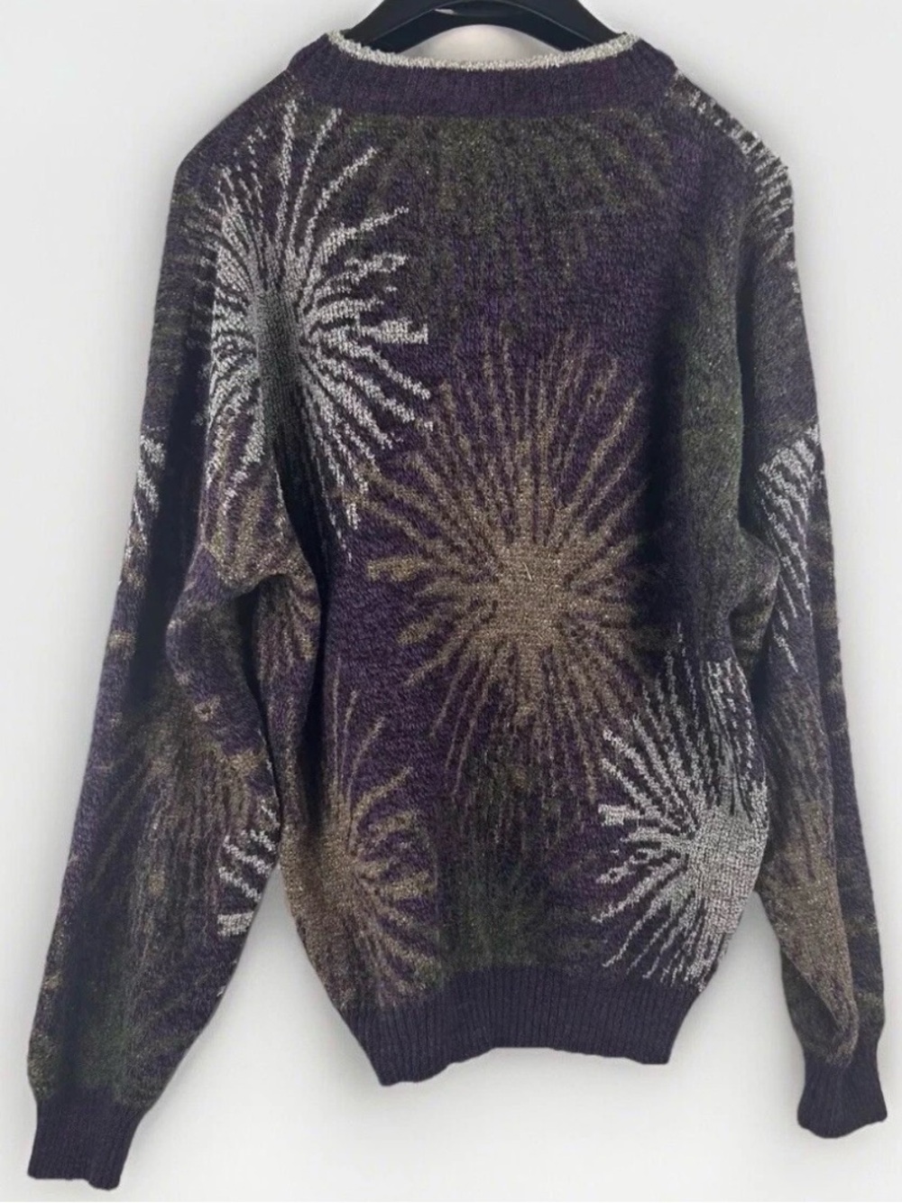 Vintage Cambio Men's Sweater Size XL Italian Wool Blend Knit Electric Grandpa - Picture 2 of 6